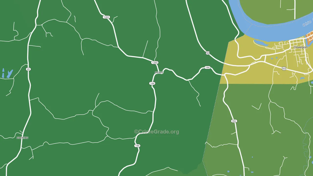Dukes, KY Map of Assault Rates
