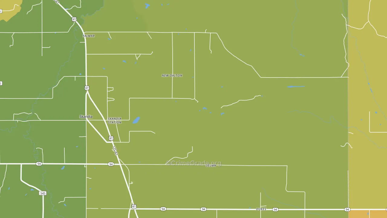 Dukes, MI Map of Assault Rates