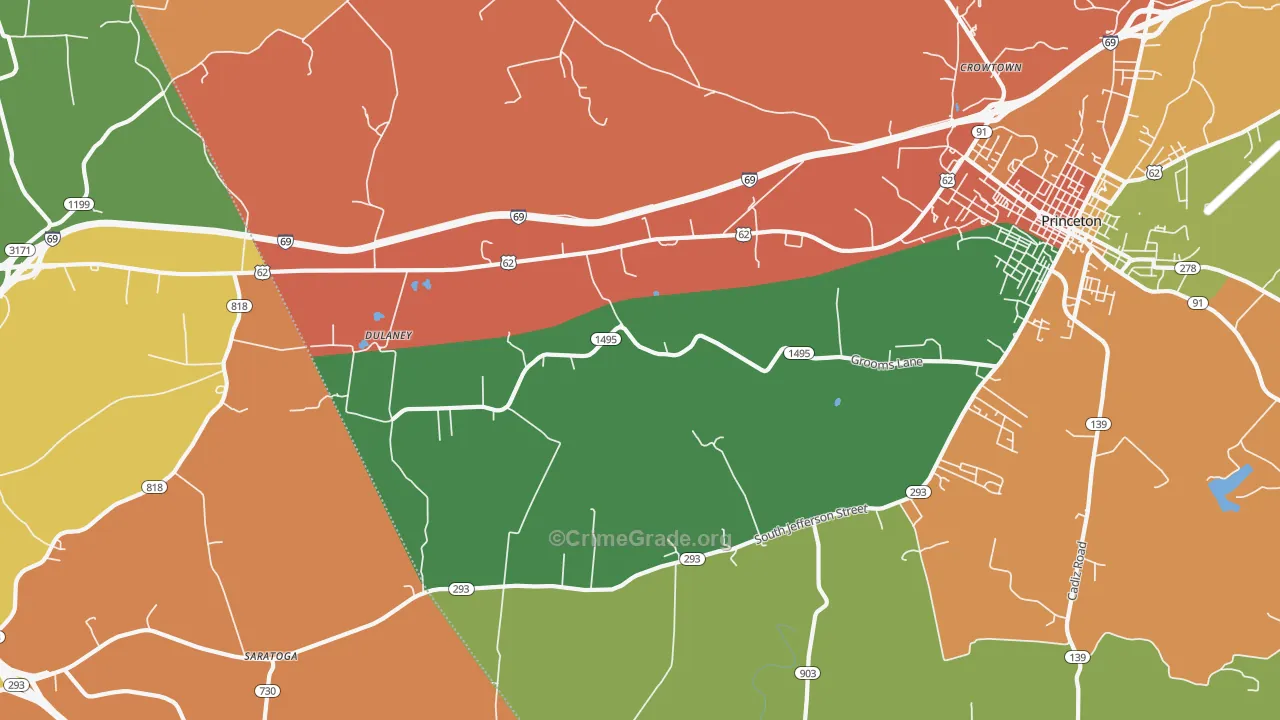 Dulaney, KY Map of Assault Rates