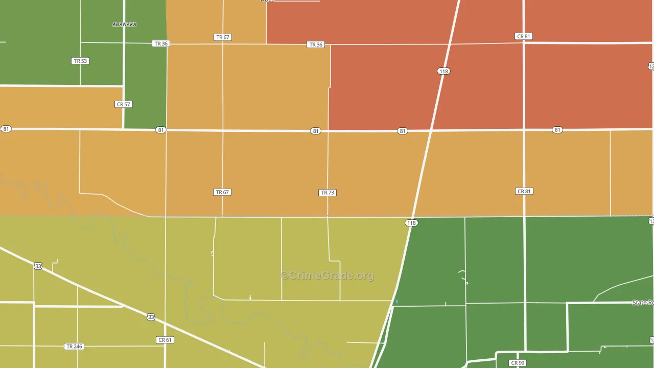 Dull, OH Map of Assault Rates
