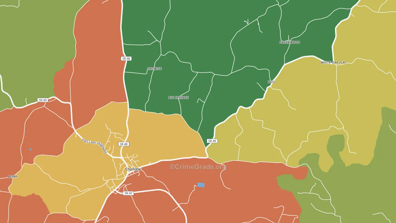 Dull, TN Map of Assault Rates