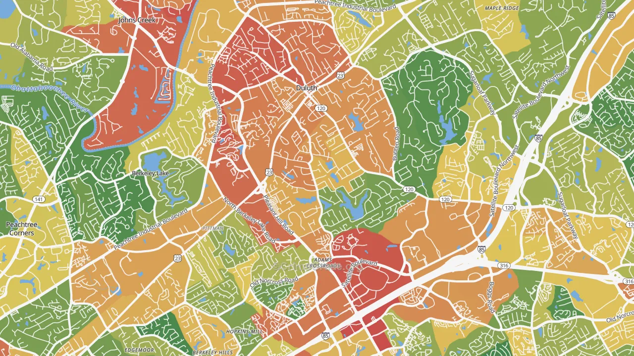 Duluth, GA Map of Assault Rates