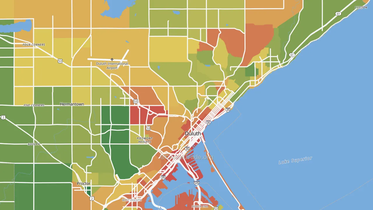 Duluth, MN Map of Assault Rates