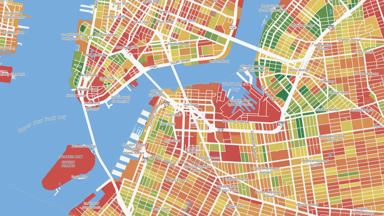 Dumbo, Brooklyn, NY Map of Assault Rates