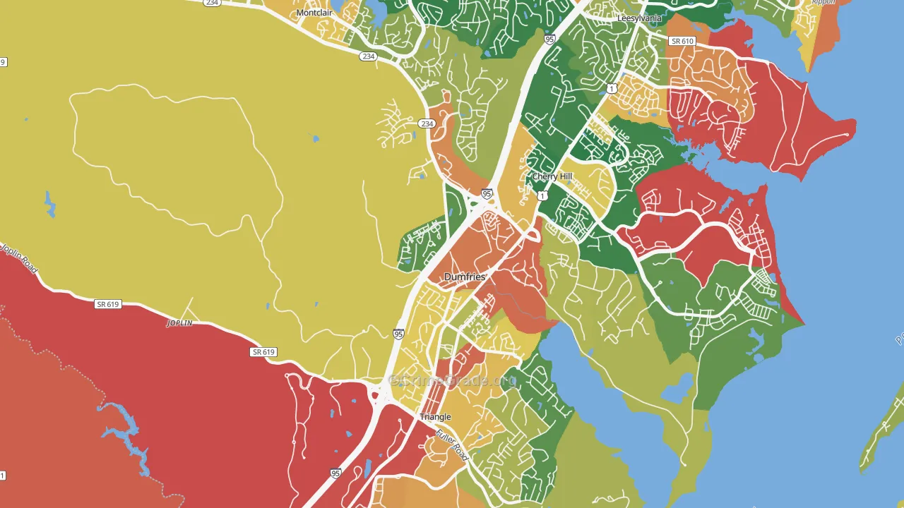 Dumfries, VA Map of Assault Rates