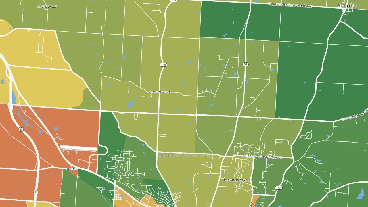 Dumontville, OH Map of Assault Rates