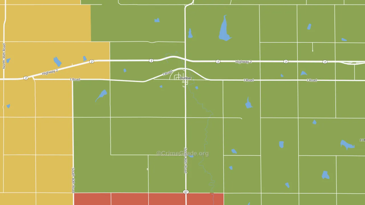 Dunbar, NE Map of Assault Rates