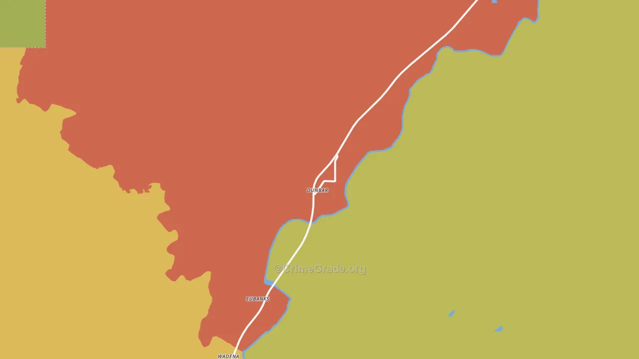 Dunbar, OK Map of Assault Rates
