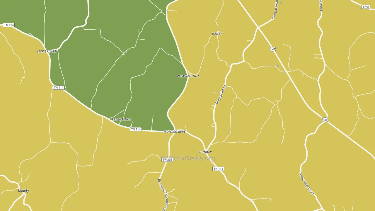 Dunbar, TN Map of Assault Rates