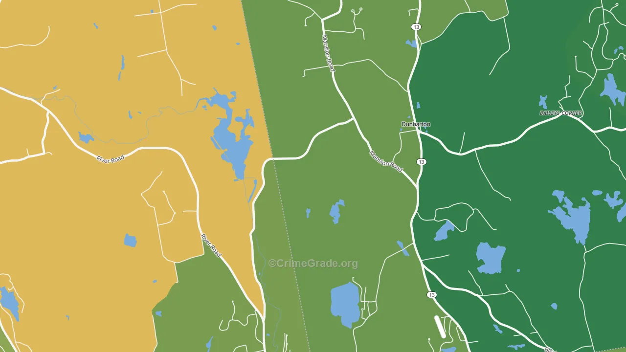 Dunbarton Center, NH Map of Assault Rates