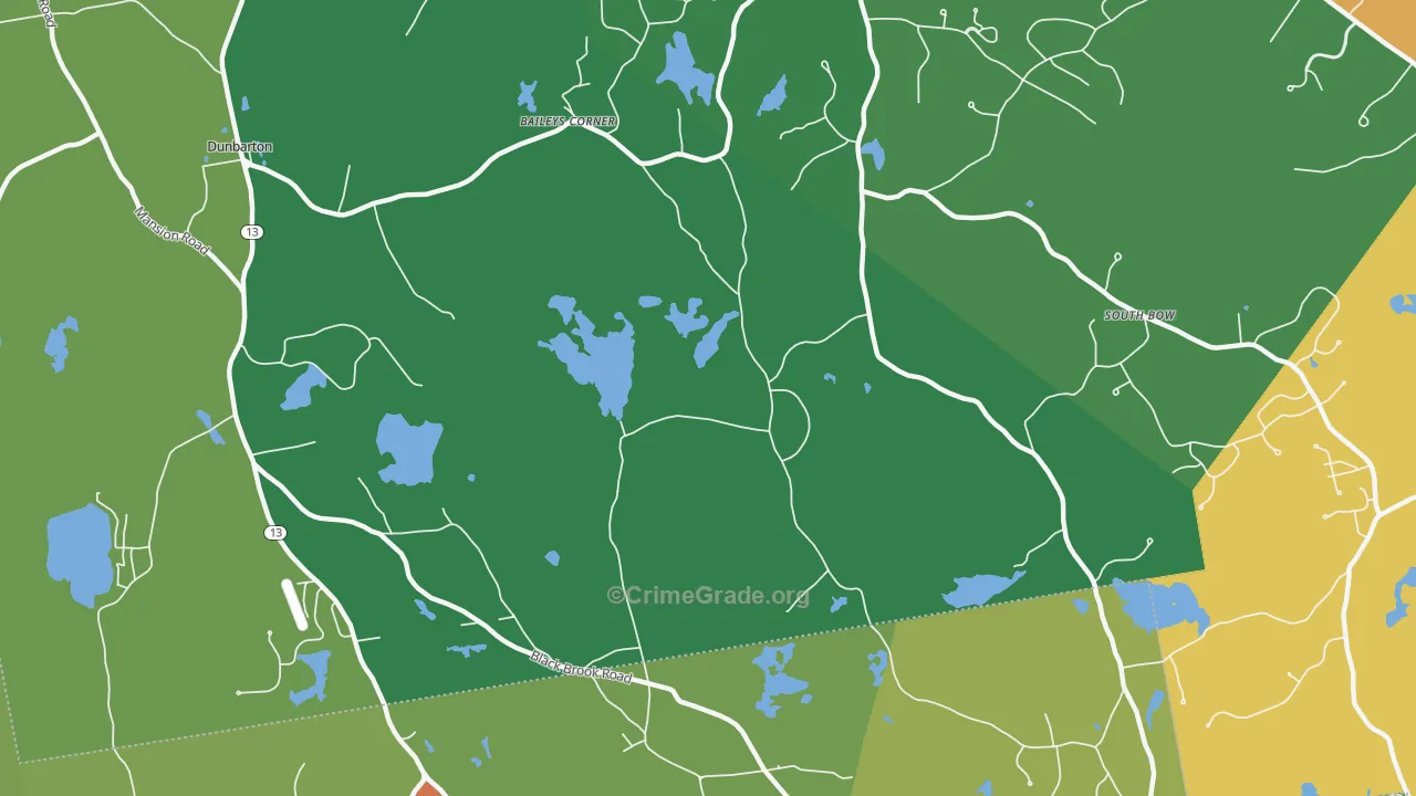 Dunbarton, NH Map of Assault Rates