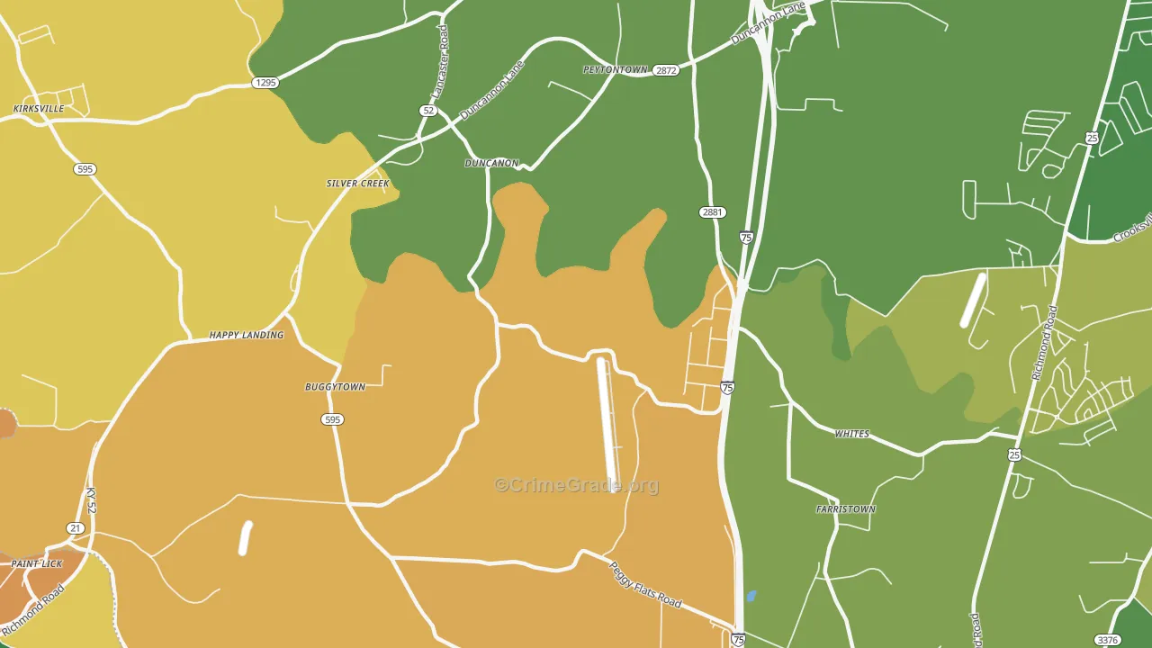 Duncanon, KY Map of Assault Rates