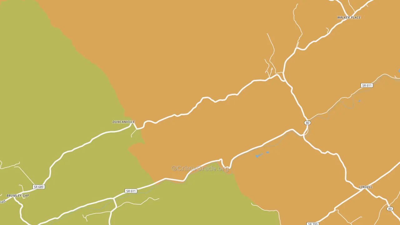 Duncanville, VA Map of Assault Rates