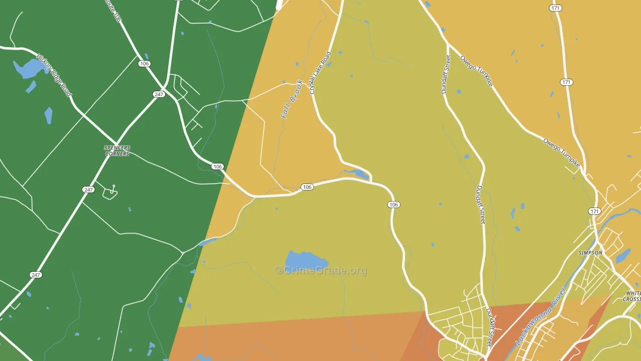 Dundaff, PA Map of Assault Rates