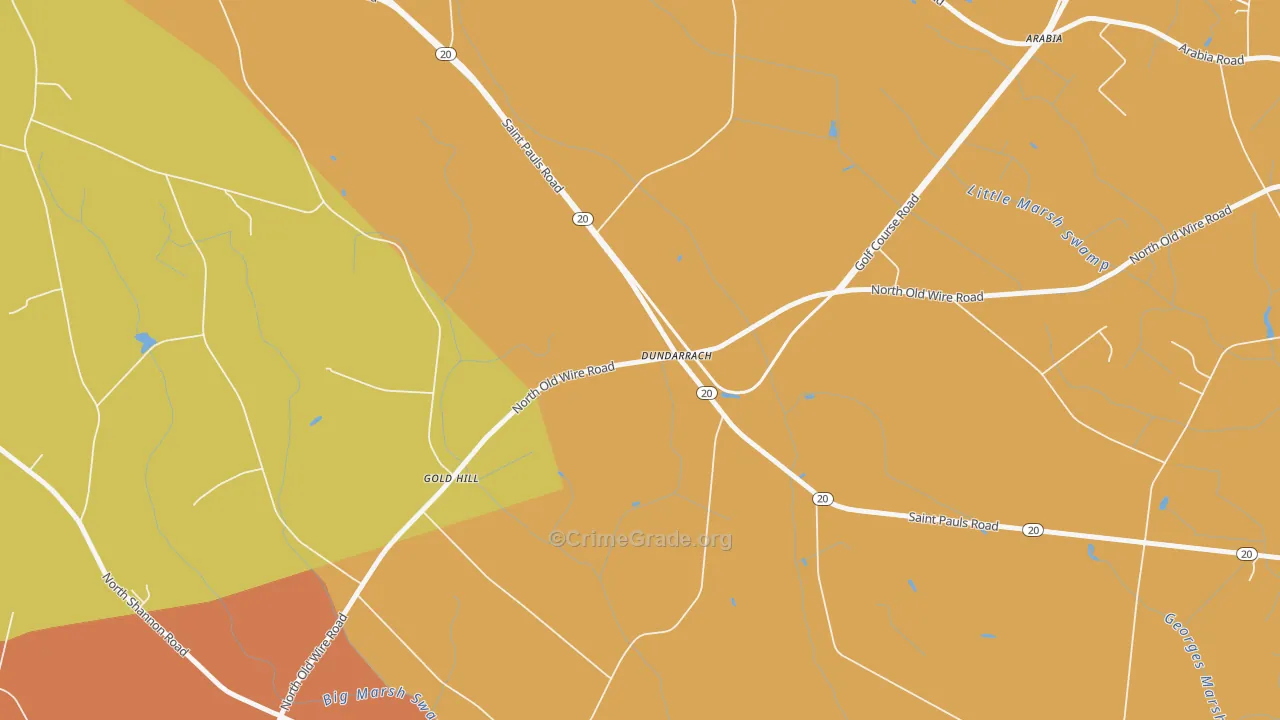 Dundarrach, NC Map of Assault Rates