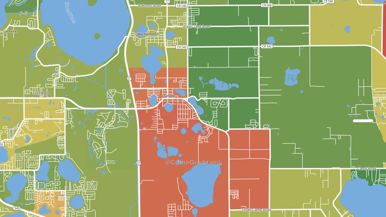 Dundee, FL Map of Assault Rates