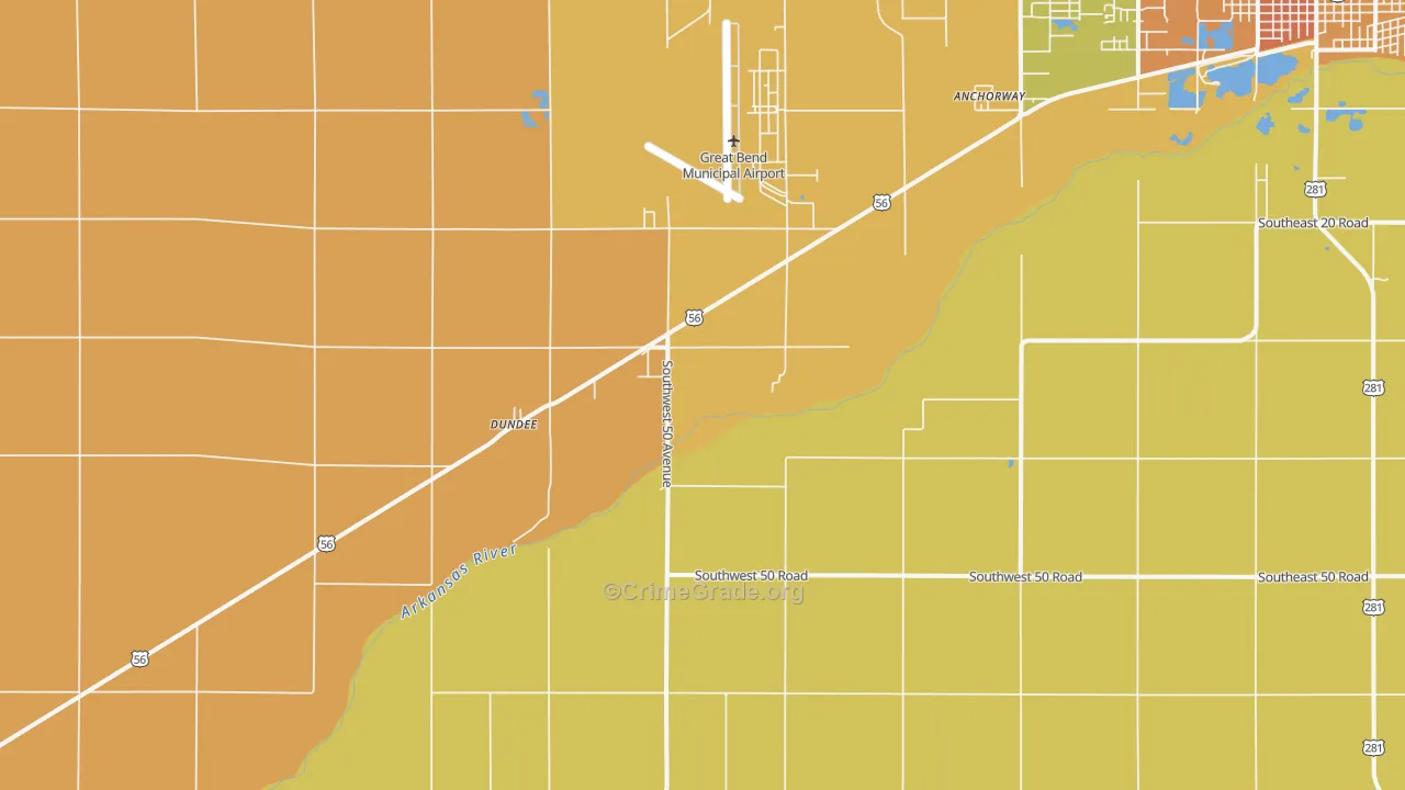 Dundee, KS Map of Assault Rates