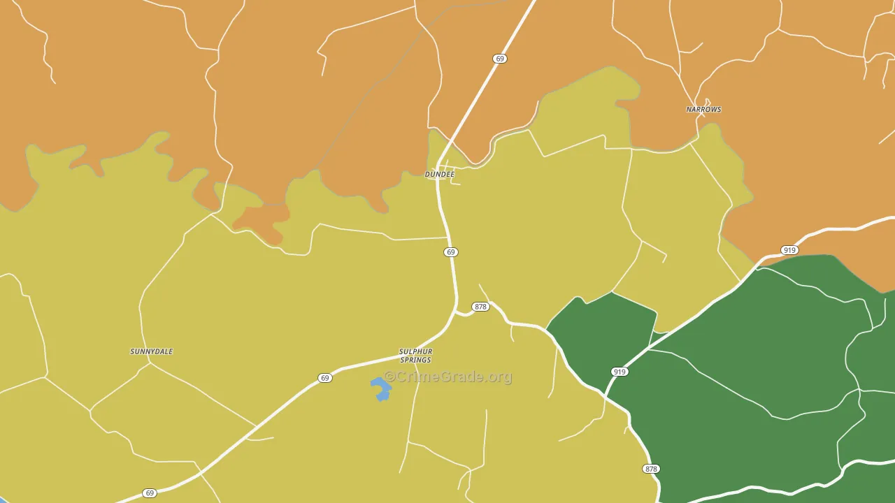 Dundee, KY Map of Assault Rates