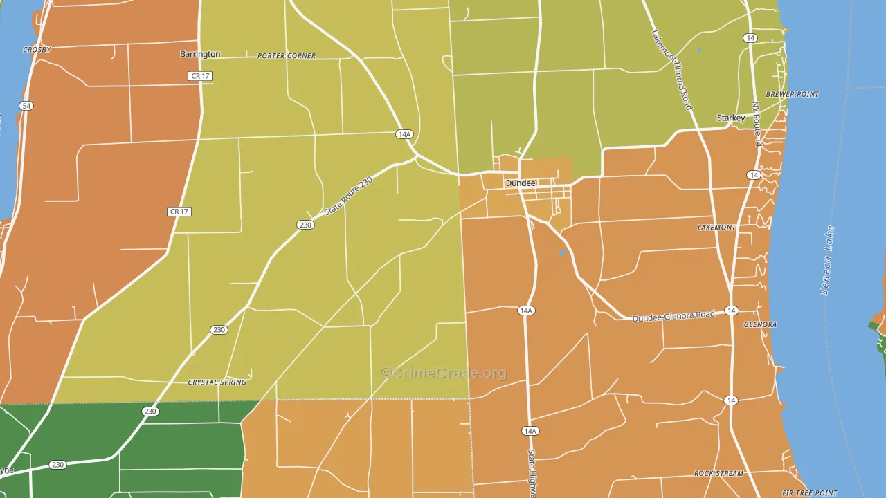 Dundee, NY Map of Assault Rates