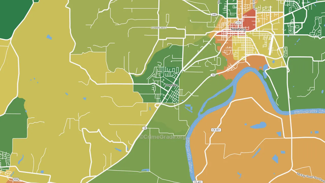 Dundee, OR Map of Assault Rates