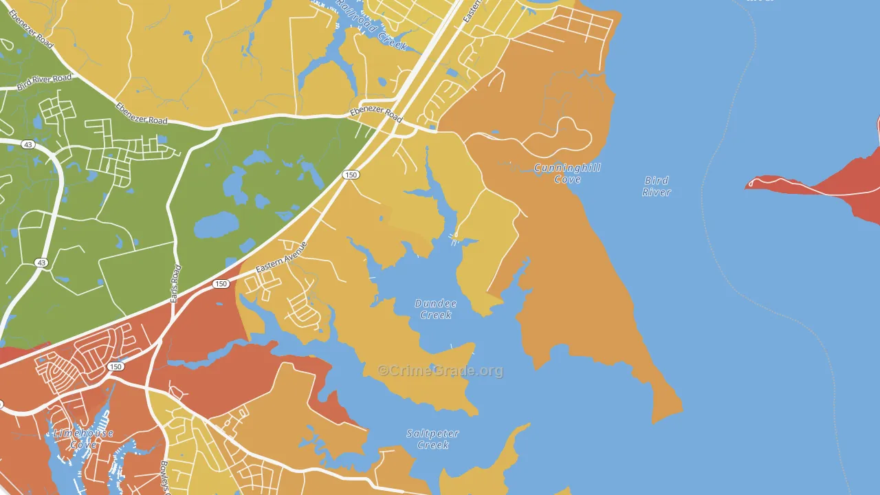 Dundee Village, MD Map of Assault Rates