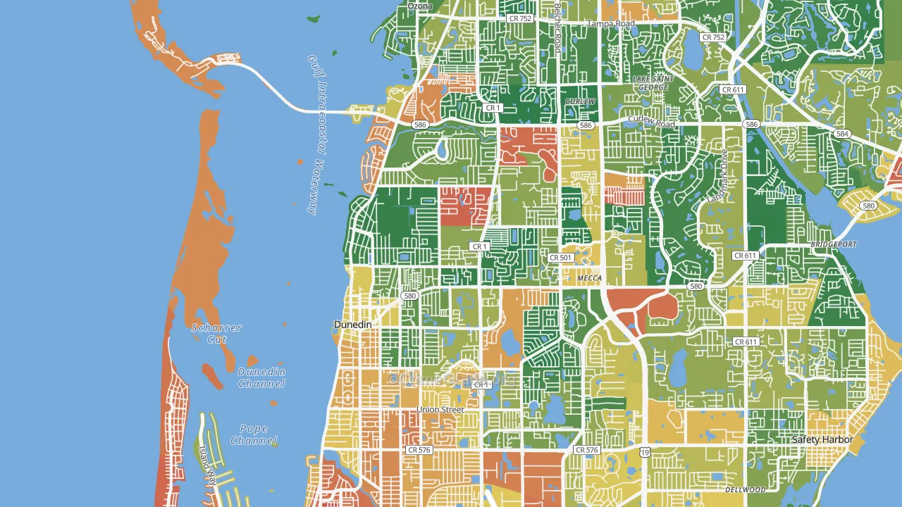 Dunedin, FL Map of Assault Rates
