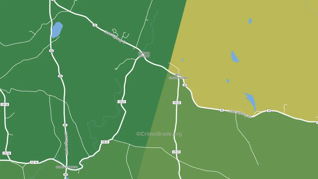 Dunham Hollow, NY Map of Assault Rates