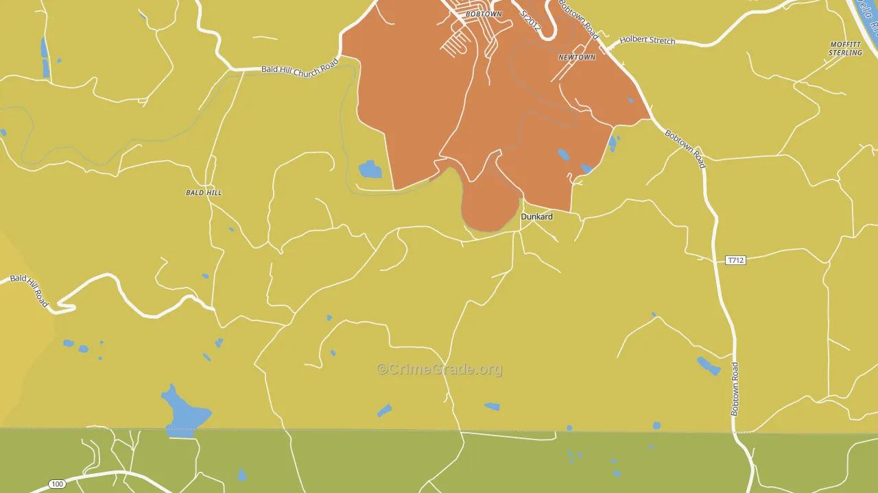 Dunkard, PA Map of Assault Rates