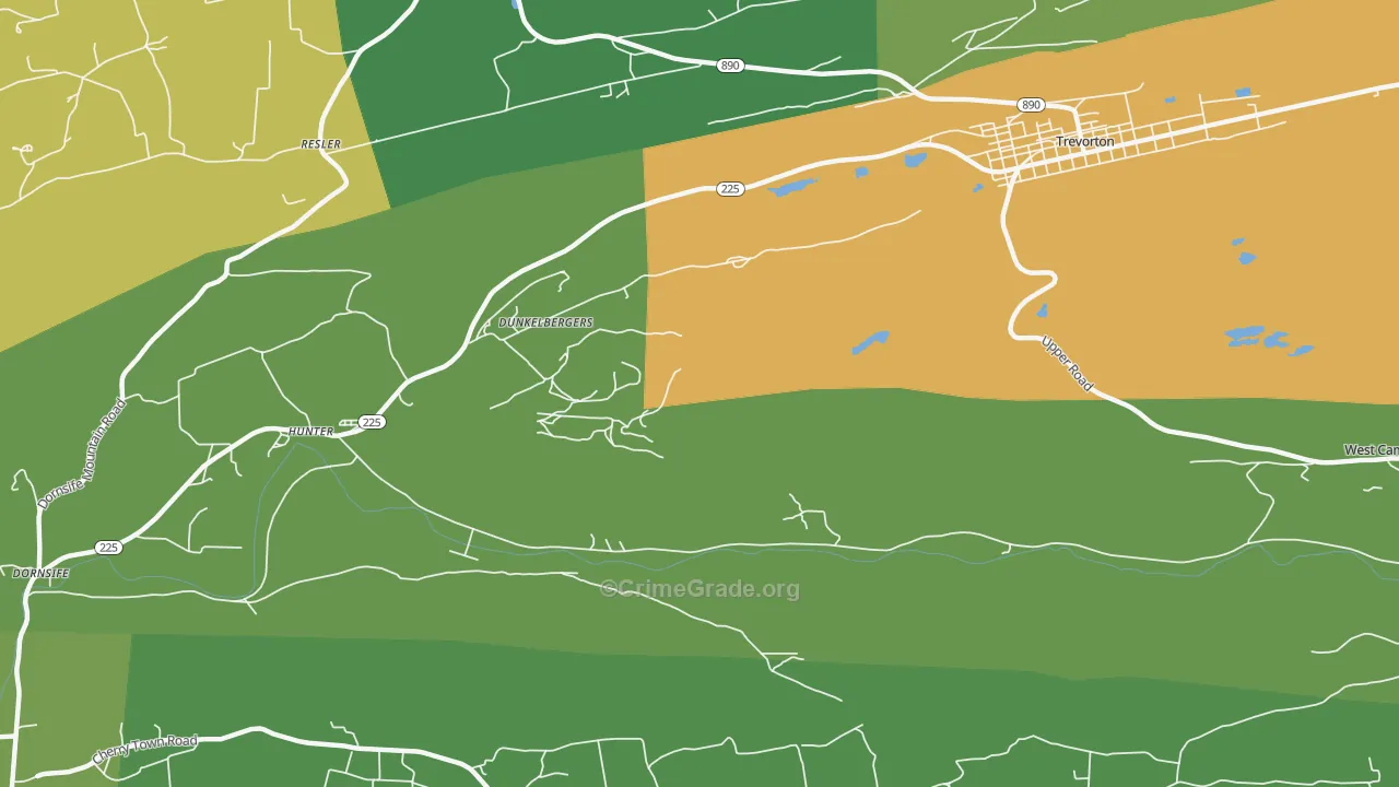 Dunkelbergers, PA Map of Assault Rates