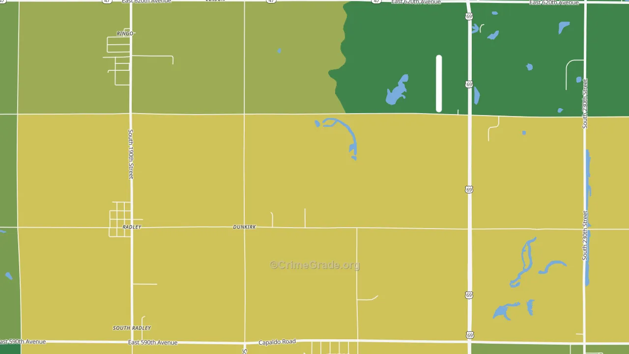 Dunkirk, KS Map of Assault Rates