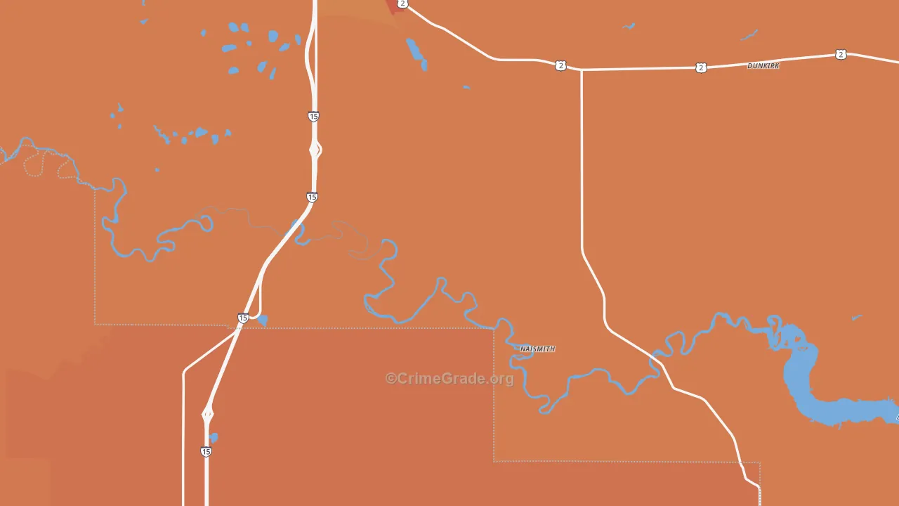 Dunkirk, MT Map of Assault Rates