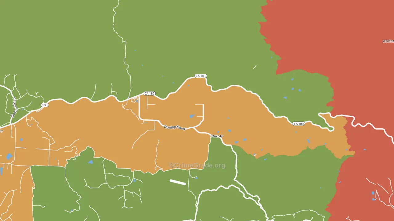 Dunlap, CA Map of Assault Rates