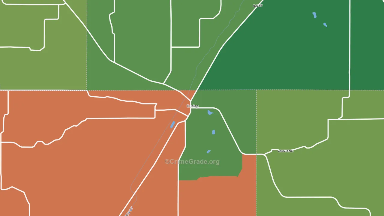 Dunlap, IA Map of Assault Rates