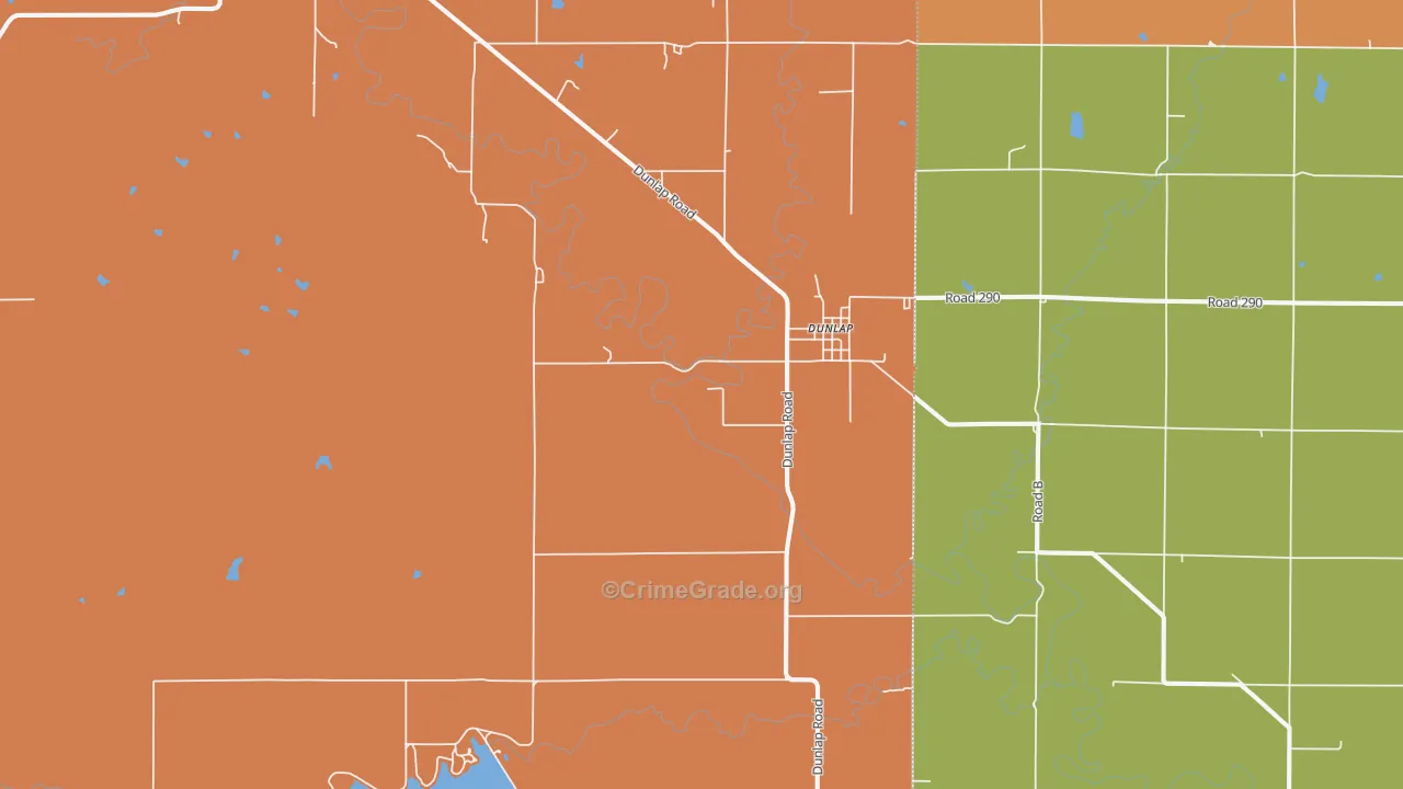 Dunlap, KS Map of Assault Rates