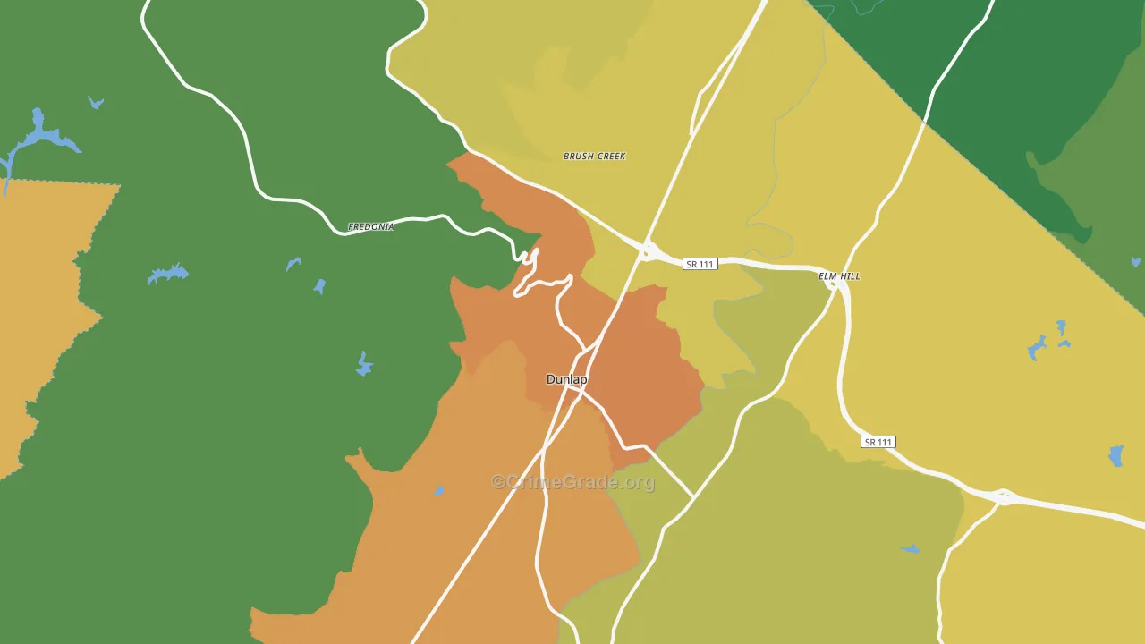 Dunlap, TN Map of Assault Rates