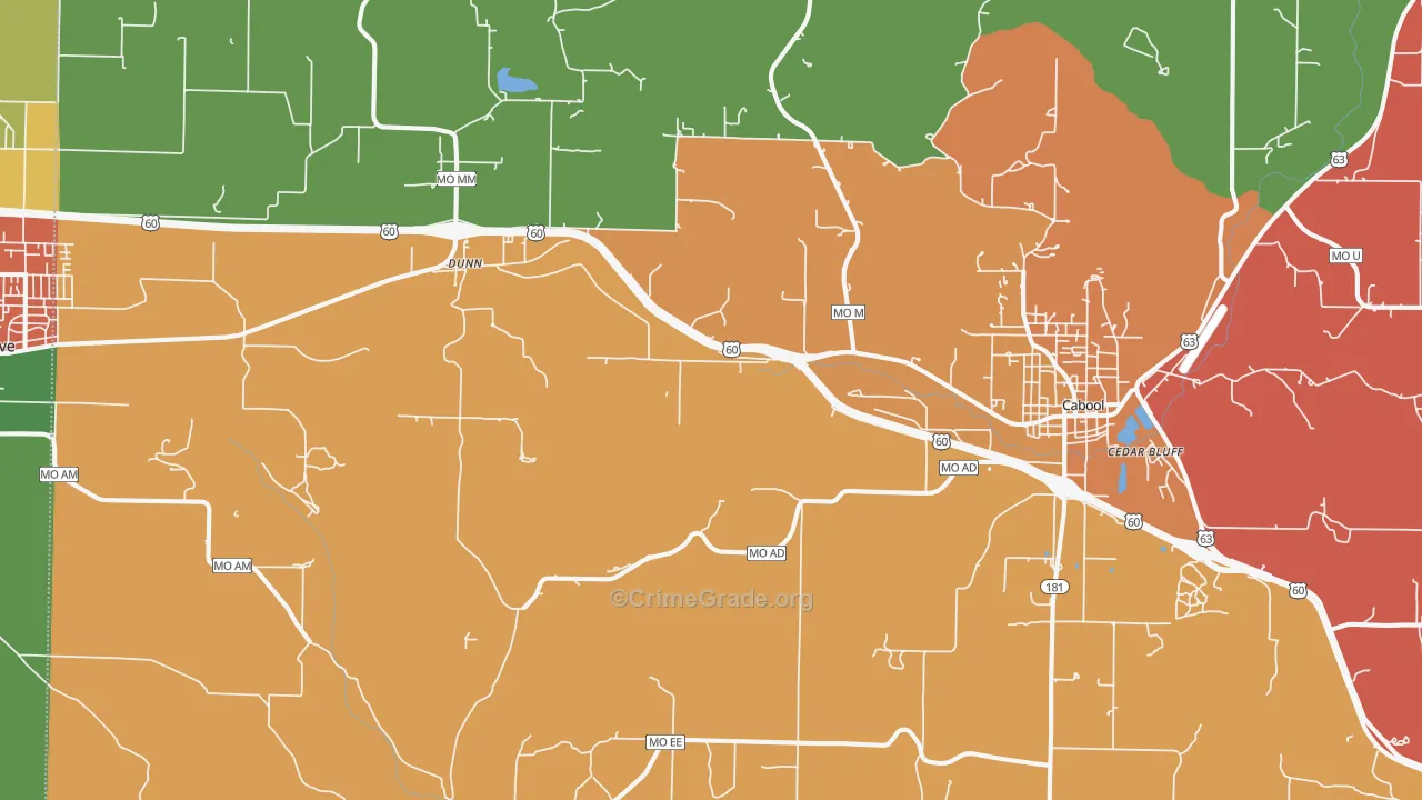 Dunn, MO Map of Assault Rates