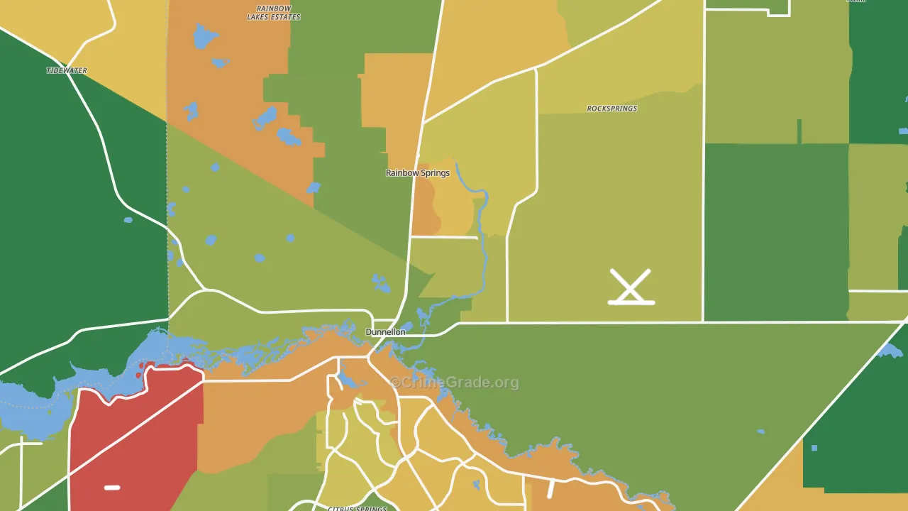 Dunnellon, FL Map of Assault Rates