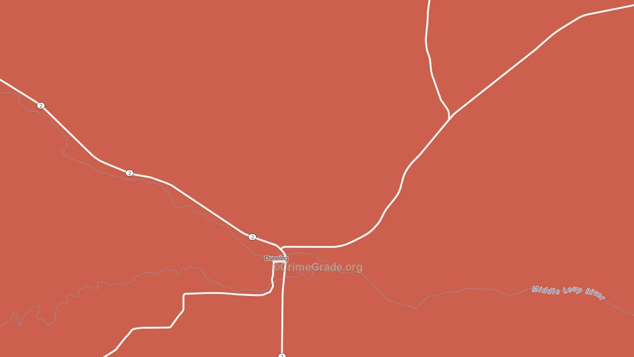 Dunning, NE Map of Assault Rates