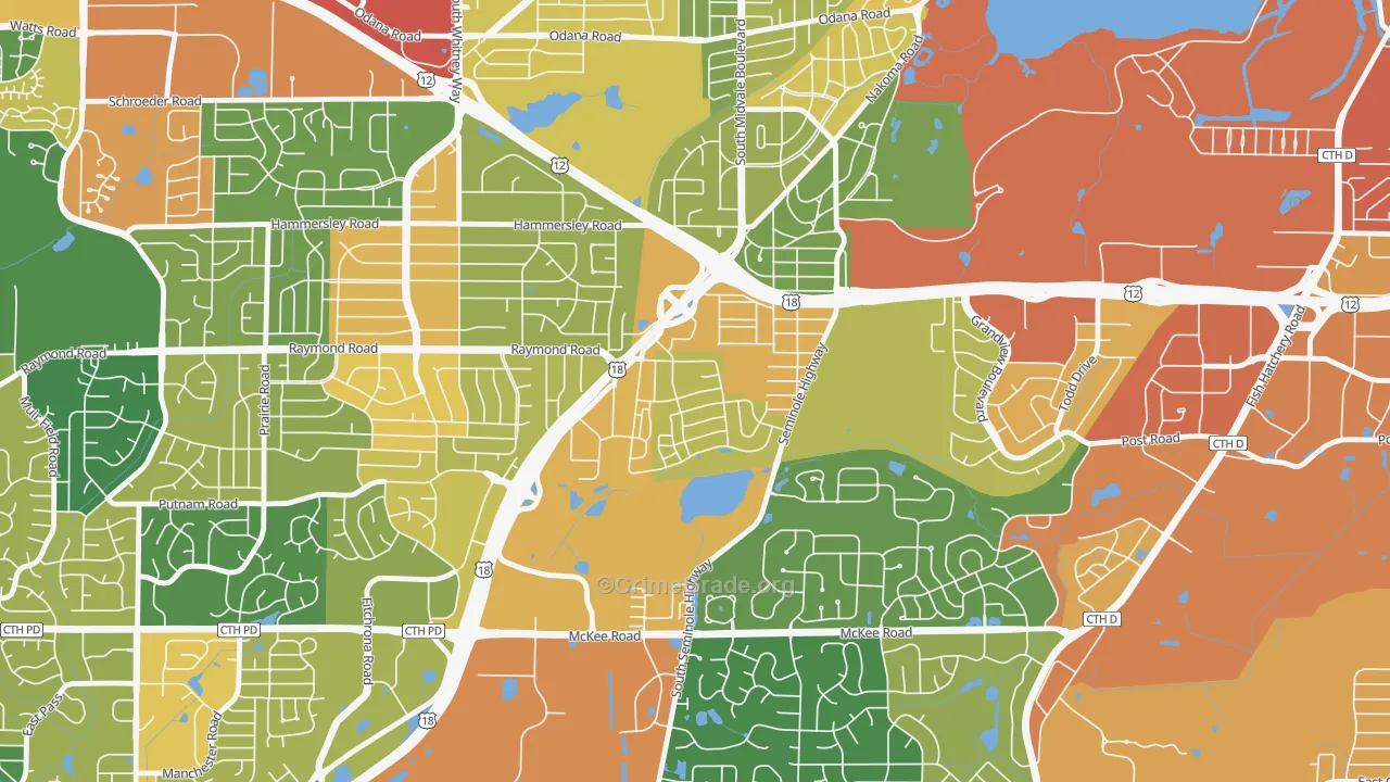 Dunn's Marsh, Madison, WI Map of Assault Rates