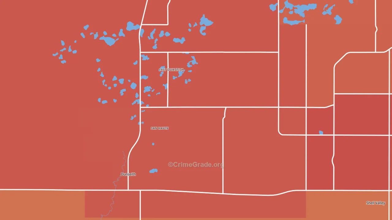 Dunseith, ND Map of Assault Rates