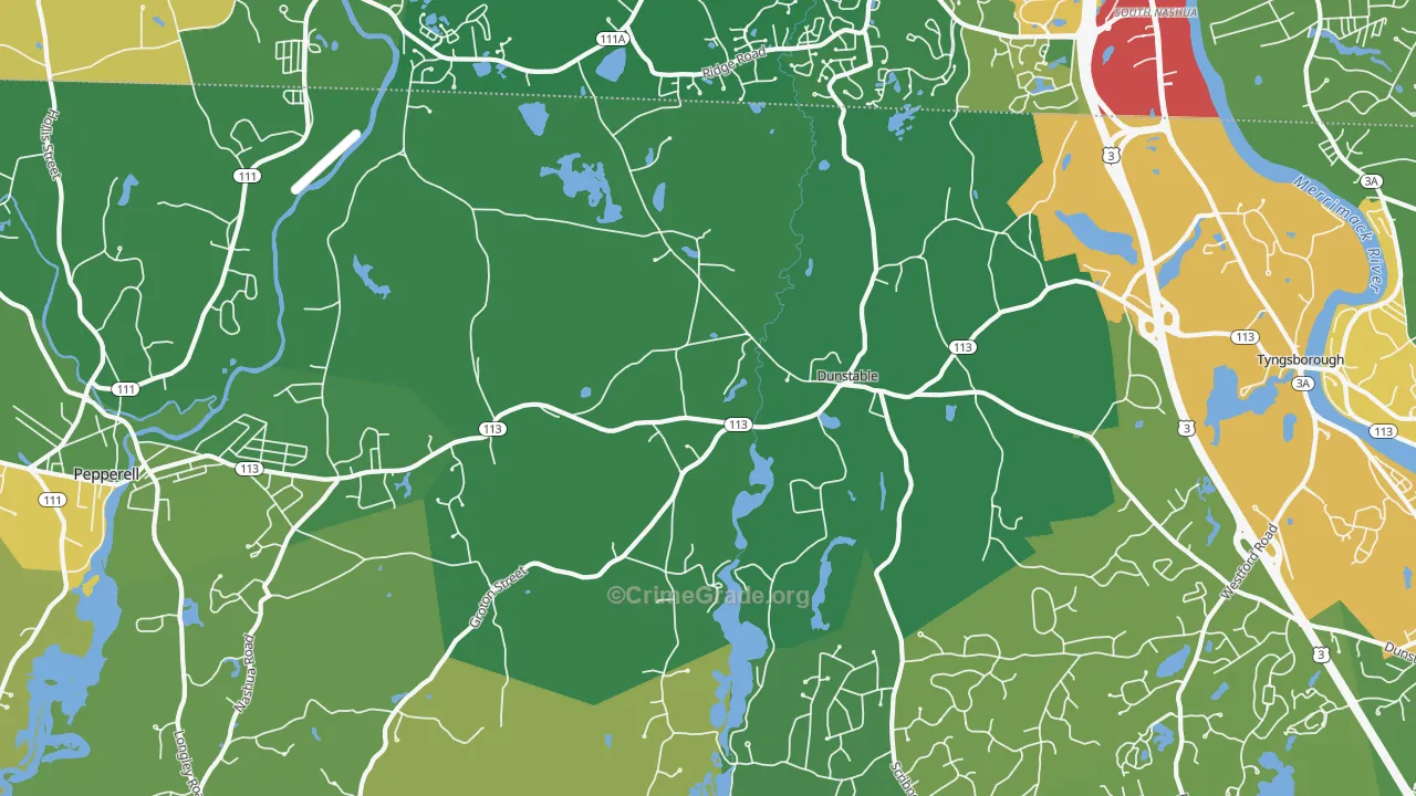 Dunstable, MA Map of Assault Rates