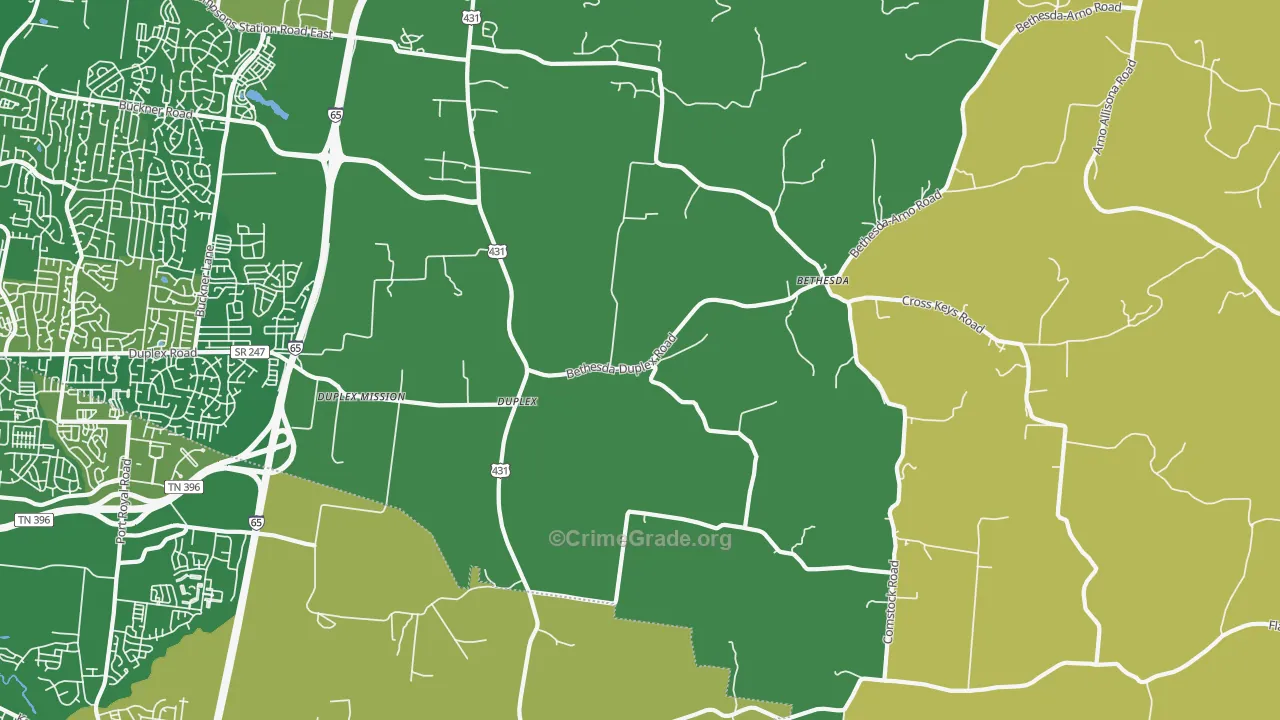 Duplex, TN Map of Assault Rates