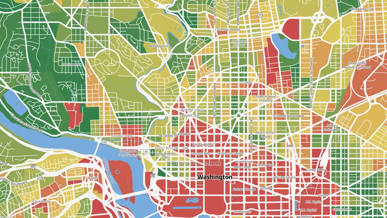 Dupont Circle, Washington, DC Map of Assault Rates