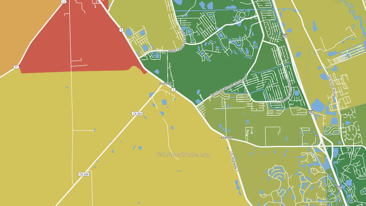 Dupont, FL Map of Assault Rates