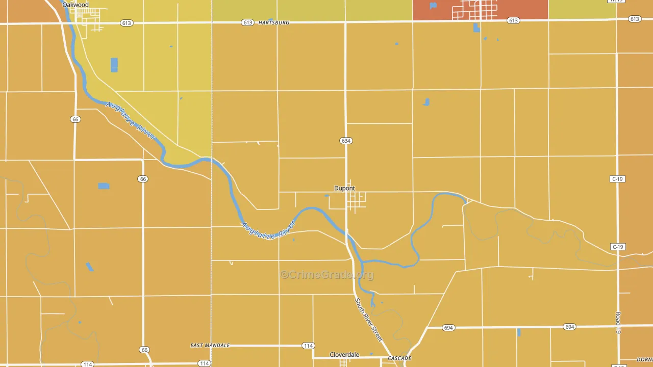 Dupont, OH Map of Assault Rates