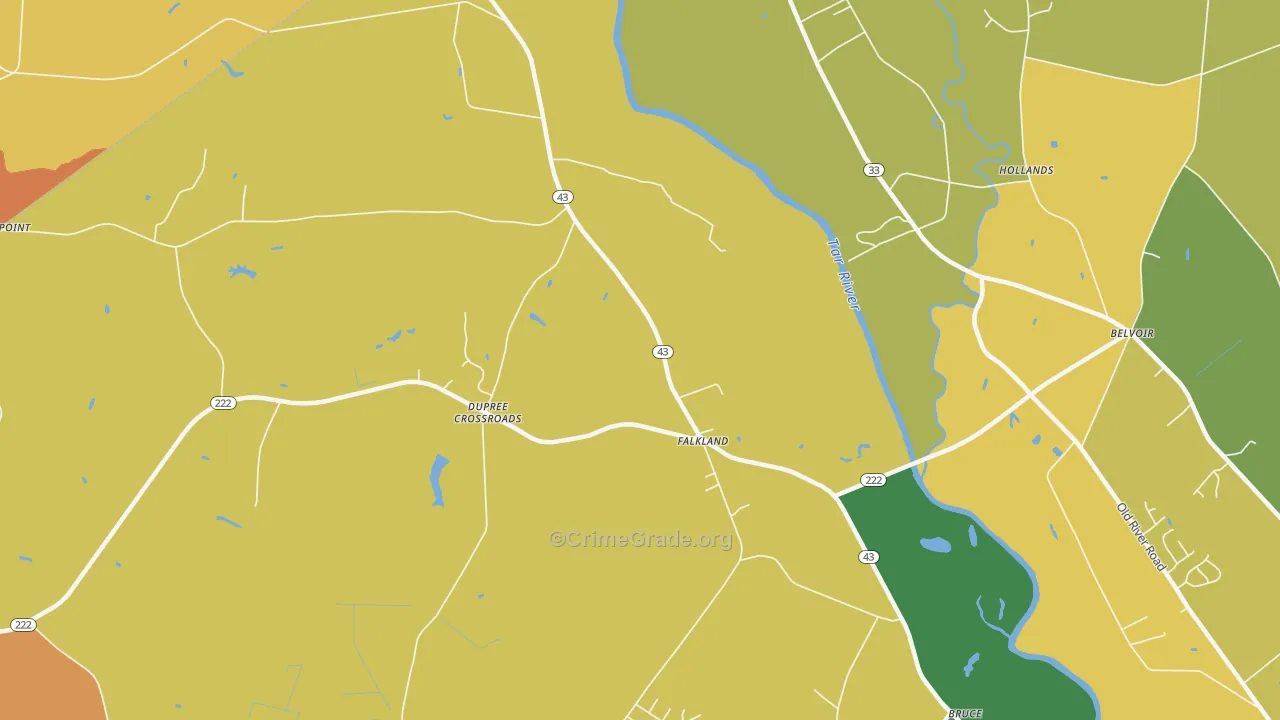 Dupree Crossroads, NC Map of Assault Rates