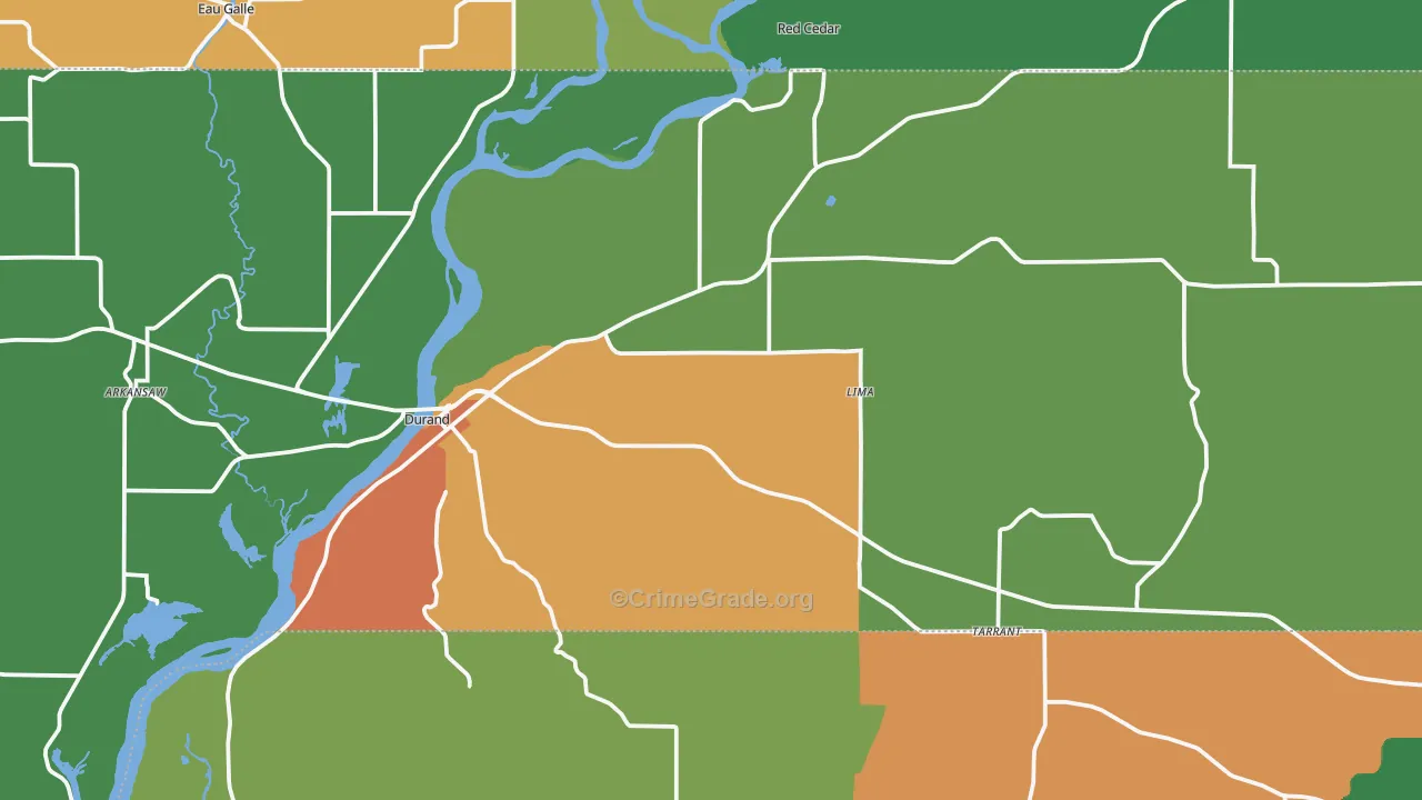 Durand, WI Map of Assault Rates