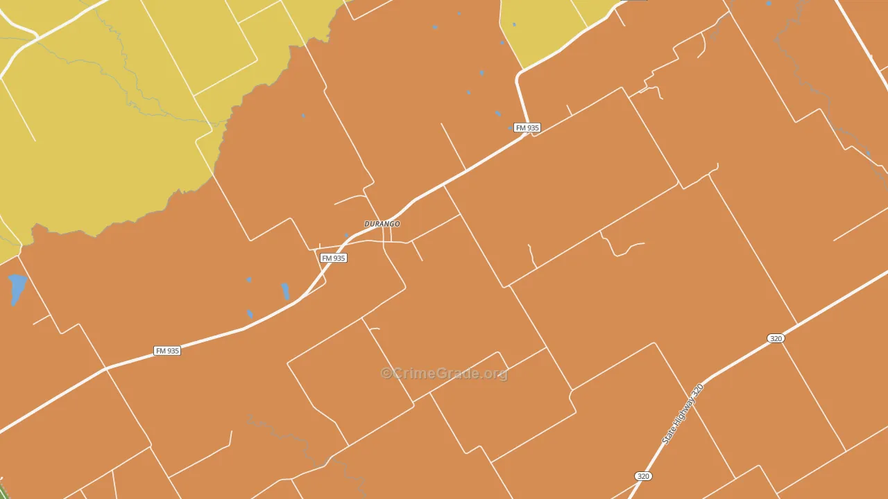 Durango, TX Map of Assault Rates