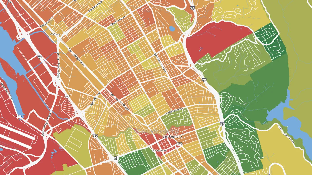 Durant Manor, Oakland, CA Map of Assault Rates