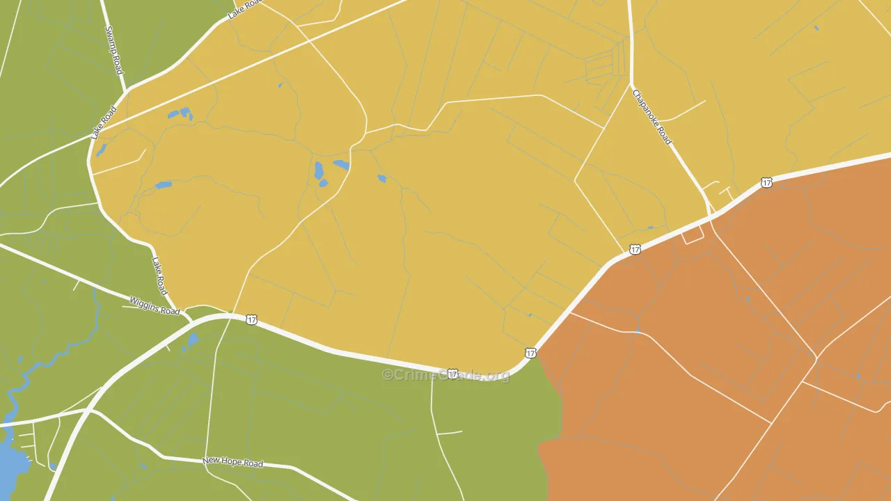 Durants Neck, NC Map of Assault Rates